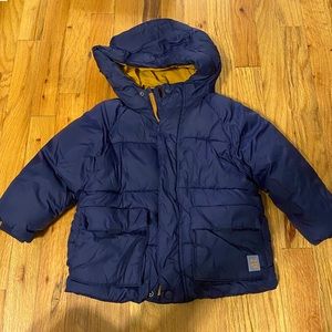 Zara boy puffer coat navy blue size 2-3 years old